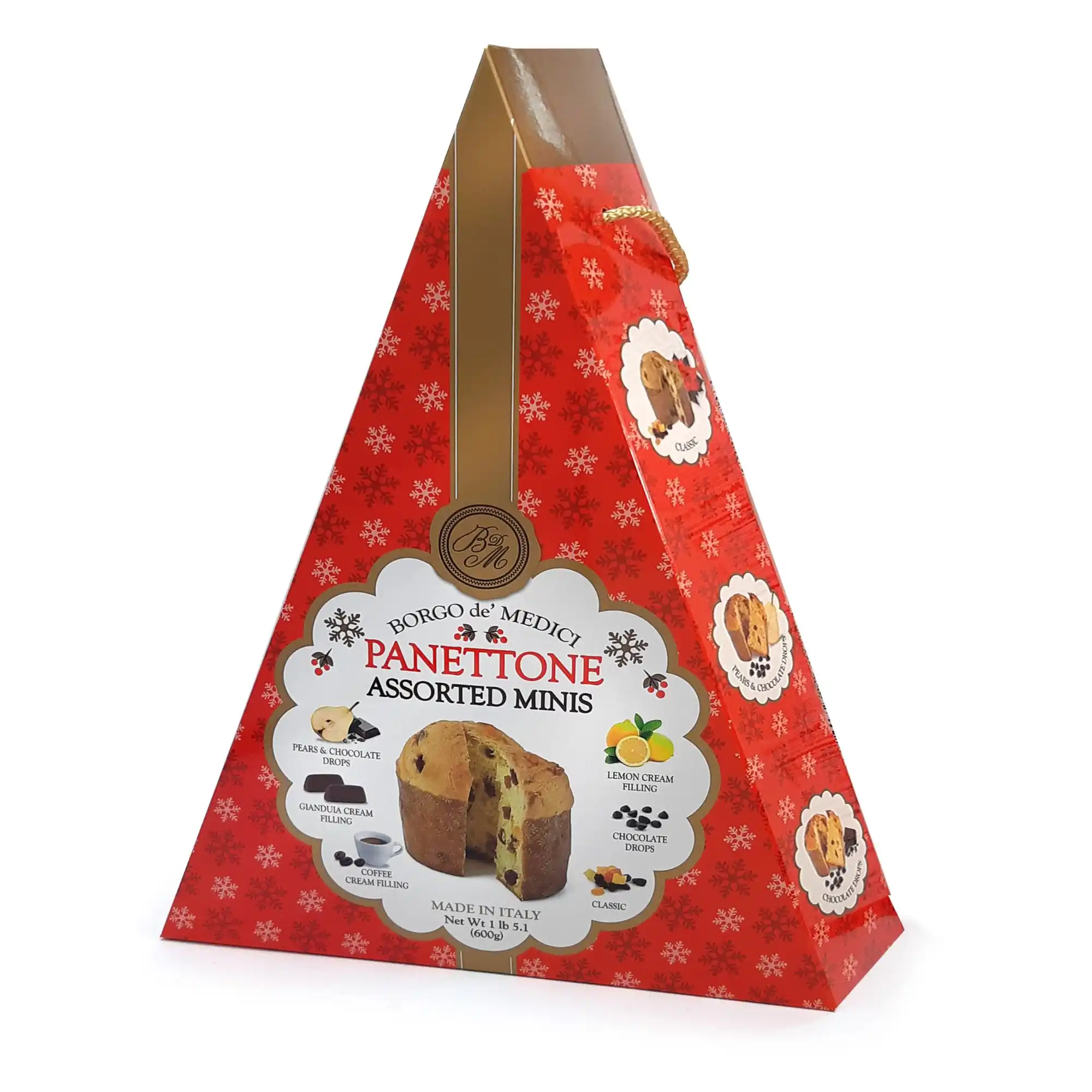 Borgo de Medici Assortment of 6 Mini Panettone Cakes in Gift Box 600g