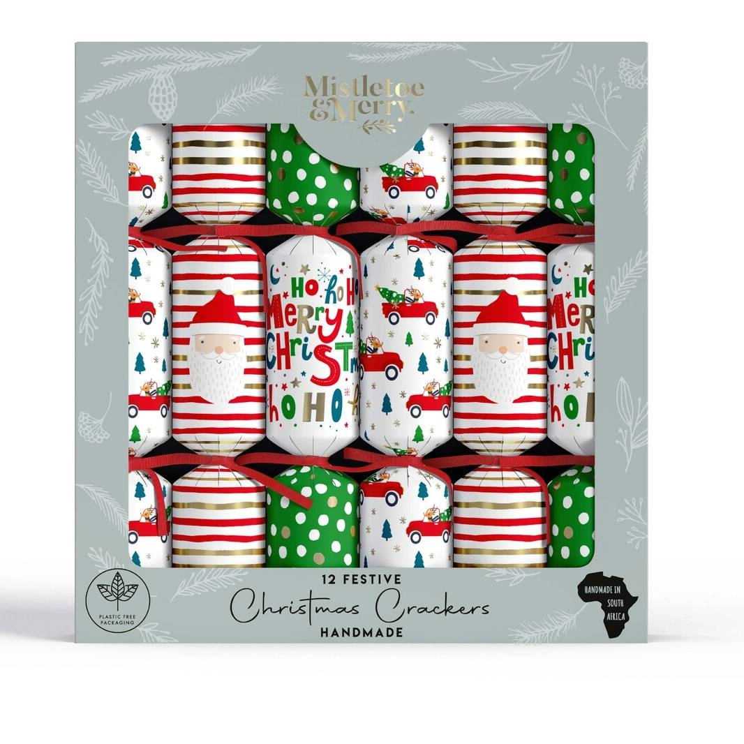 Mistletoe & Merry Festive 12s - Kids Dots & Candy Cane Crackers